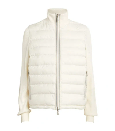Eleventy Quilted Zip-up Jacket In White