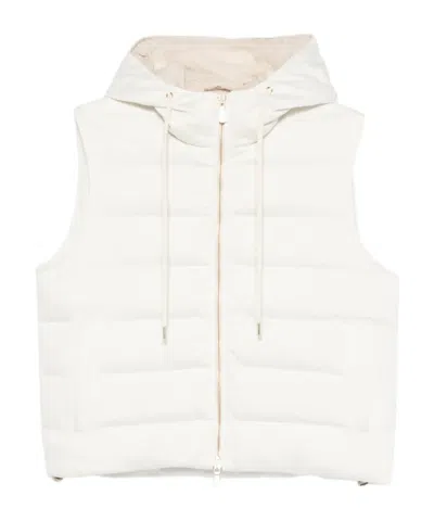 Eleventy Quilted-pattern Gilet In White