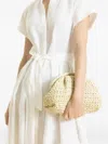 Eleventy Raffia Clutch In White