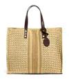 Eleventy Raffia-leather Two-tone Tote Bag