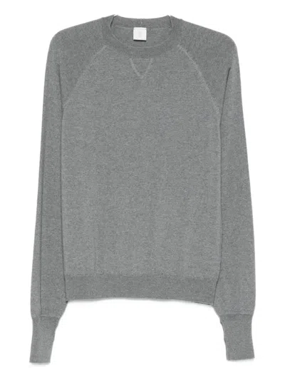 Eleventy Crew Neck Raglan Sleeve Sweater In Gray