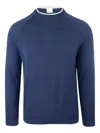 Eleventy Blue Crew Neck Sweater In Blue