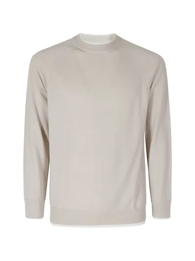 Eleventy Raglan-sleeve Wool Sweater In Gray