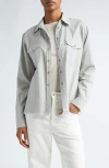 Eleventy Raw Hem Western Shirt In Grey