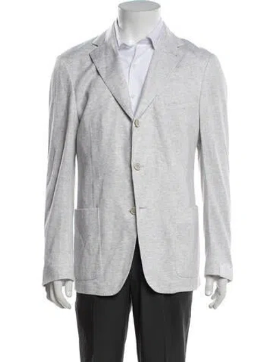 Pre-owned Eleventy Raw-edge Trim Sport Coat W/ Tags In Grey