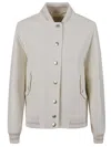 Eleventy Refined Cotton-silk Bomber Jacket With Lurex Insert In White