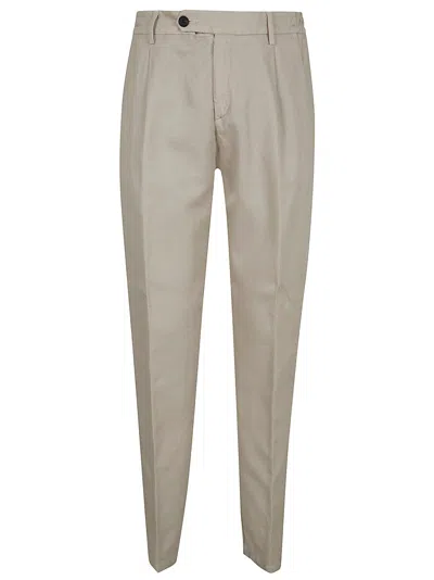 Eleventy Relaxed Fit Chino Trousers With Elasticized Waistband In Transparent