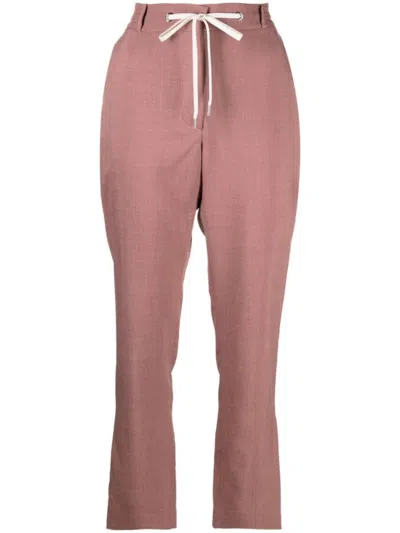 Eleventy Relaxed Fit Drawstring Trousers With Tapered Legs In Pink