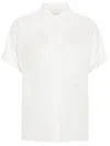 Eleventy Relaxed Fit Half-sleeve Shirt With Classic Collar In White