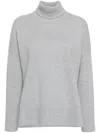 Eleventy Relaxed Fit Turtleneck Sweater In Grey Knit In Gray