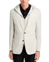 ELEVENTY WOOL & CASHMERE JERSEY REMOVABLE HOOD SLIM FIT CASUAL SPORT COAT - EXCLUSIVE