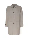 Eleventy Reversible Coat In Sage, Sand