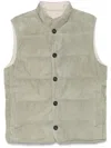 Eleventy Reversible Down Vest In Green