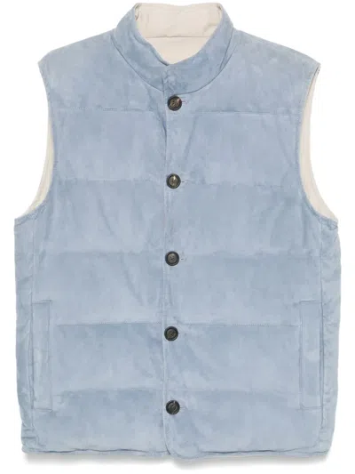 Eleventy Reversible Gilet In Blue