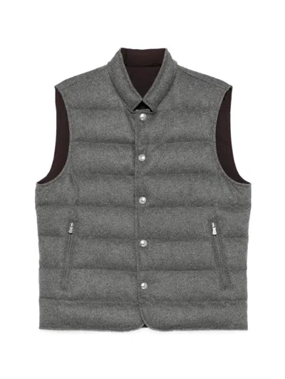 Eleventy Reversible Gilet In Gray