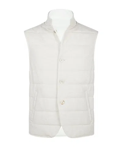 Eleventy Reversible Quilted Gilet In White