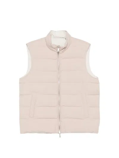 Eleventy Reversible Quilted Gilet In Neutral