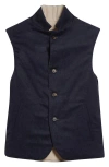 Eleventy Reversible Technical Vest In Blue Sand