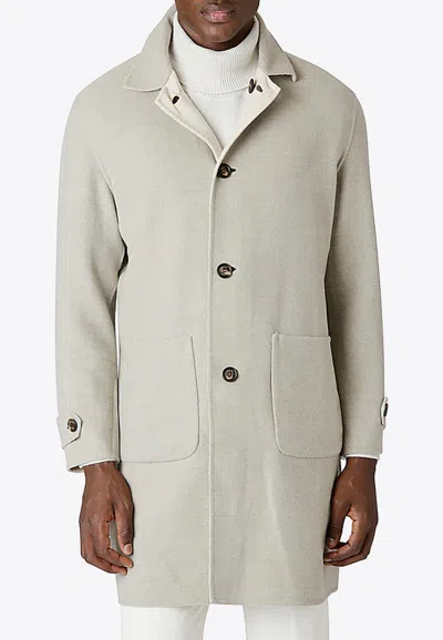 Eleventy Reversible Single-breasted Coat In Green