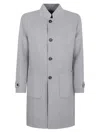 Eleventy Wool-cashmere Blend Coat With Stand Collar In Gray