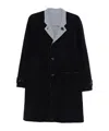 Eleventy Reversible Wool Coat In Black