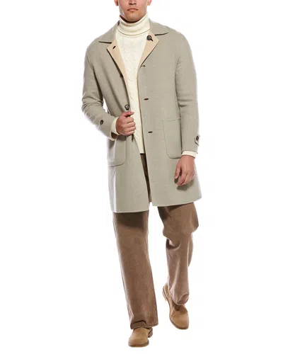 Eleventy Reversible Wool Coat In Brown