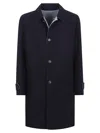 Eleventy Reversible Coat With Back Vent Detail In Blue