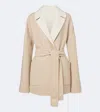 Eleventy Reversible Wool Wrap Coat In Sand
