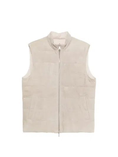 Eleventy Reversible Zip Waistcoat In Neutral