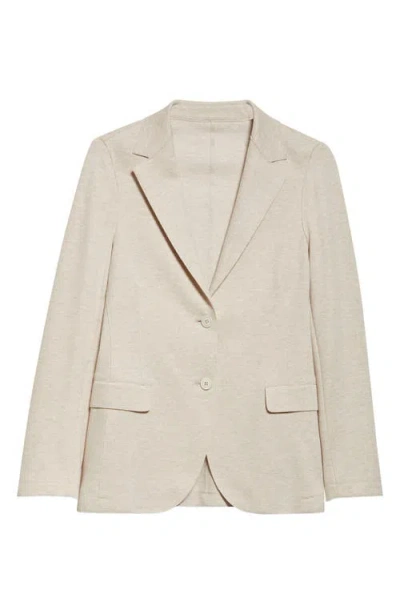 Eleventy Rib Knit Blazer In Sand