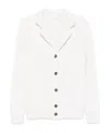 Eleventy Rib Knitted Cardigan In White