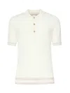Eleventy Ribbed Cotton Polo In Beige