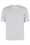 Eleventy Ribbed Crew Neck Cotton Sweater With Contrasting Trim