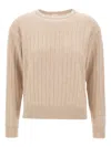 Eleventy Crew Neck Long Sleeve Sweater In Neutral
