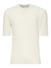 Eleventy Sand Ribbed Crew Neck T Shirt In Neutral