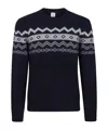 Eleventy Patterned Crew-neck Sweater With Geometric Motifs In Blue
