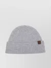 Eleventy Ribbed Knit Hat With Folded Cuff In Gray