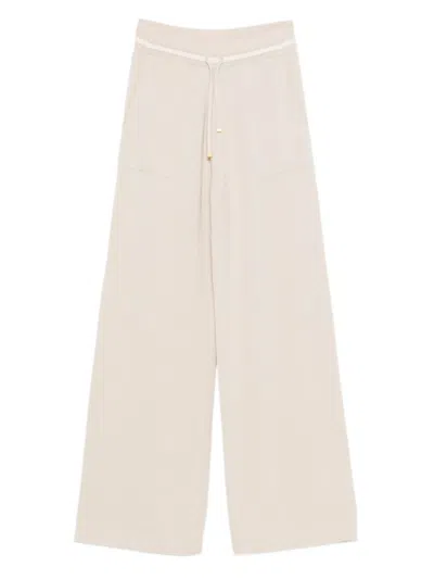 Eleventy Ribbed Drawstring Trousers In Neutral