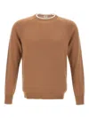 Eleventy Long-sleeved Wool Sweater In Brown