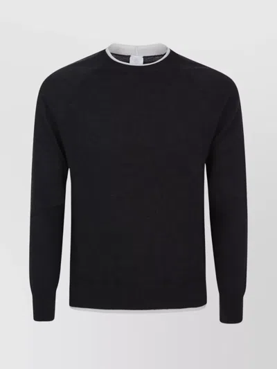 ELEVENTY RIBBED HIGH NECK KNIT CONTRAST NECKLINE