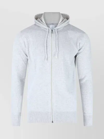 ELEVENTY RIBBED HOODED CREWNECK SWEATER WITH LONG SLEEVES