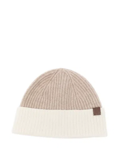 Eleventy Ribbed-knit Beanie Hat In Brown