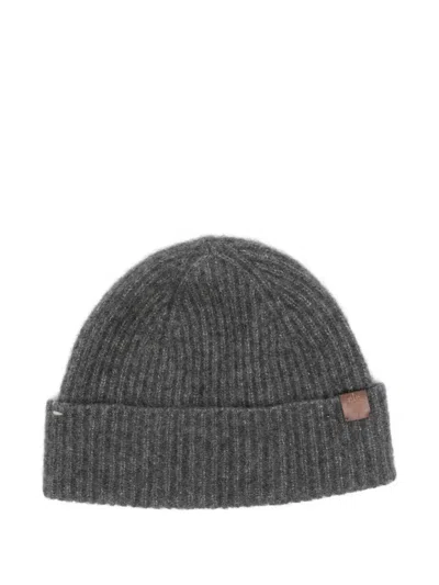 Eleventy Ribbed-knit Beanie Hat In Gray
