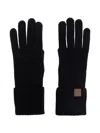 Eleventy Ribbed Knit Gloves In Black