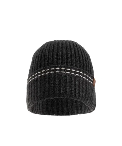 Eleventy Ribbed Knit Hat In Gray