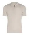 Eleventy Zip Collar Polo Textured Fabric In Nude