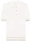 Shop Eleventy Ribbed-knit Polo Shirt In White