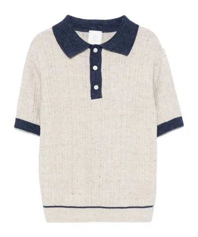 ELEVENTY RIBBED-KNIT POLO SHIRT