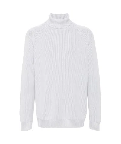Eleventy Ribbed-knit Sweater In White