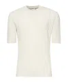 Eleventy Sand Ribbed Crew Neck T Shirt In Neutral
